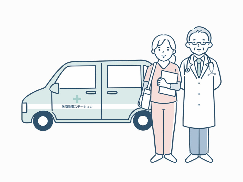 訪問看護師が福岡市内の利用者宅で在宅看護を行っている様子